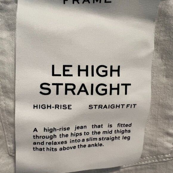 NWT Frame White Le High Ripped Straight Leg High Rise Jeans, Size 27 - Picture 11 of 14